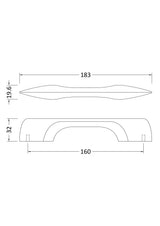 160mm Black D Handle