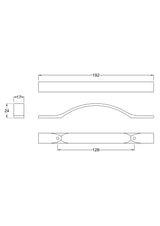 128mm Chrome Square Strap Handle