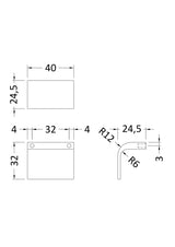 312mm Square Brushed Brass Knob