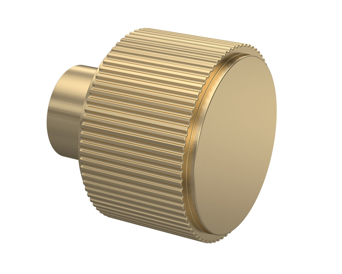 Brushed Brass Fluted Furniture Knob