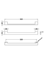 320mm Square Chrome Knob
