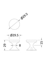Round Brushed Pewter Indented Knob