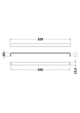 328mm Brushed Pewter D Handle (320mm Centres)