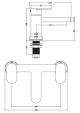 Modern Splash choice Halstatt Matt Black Bath Filler