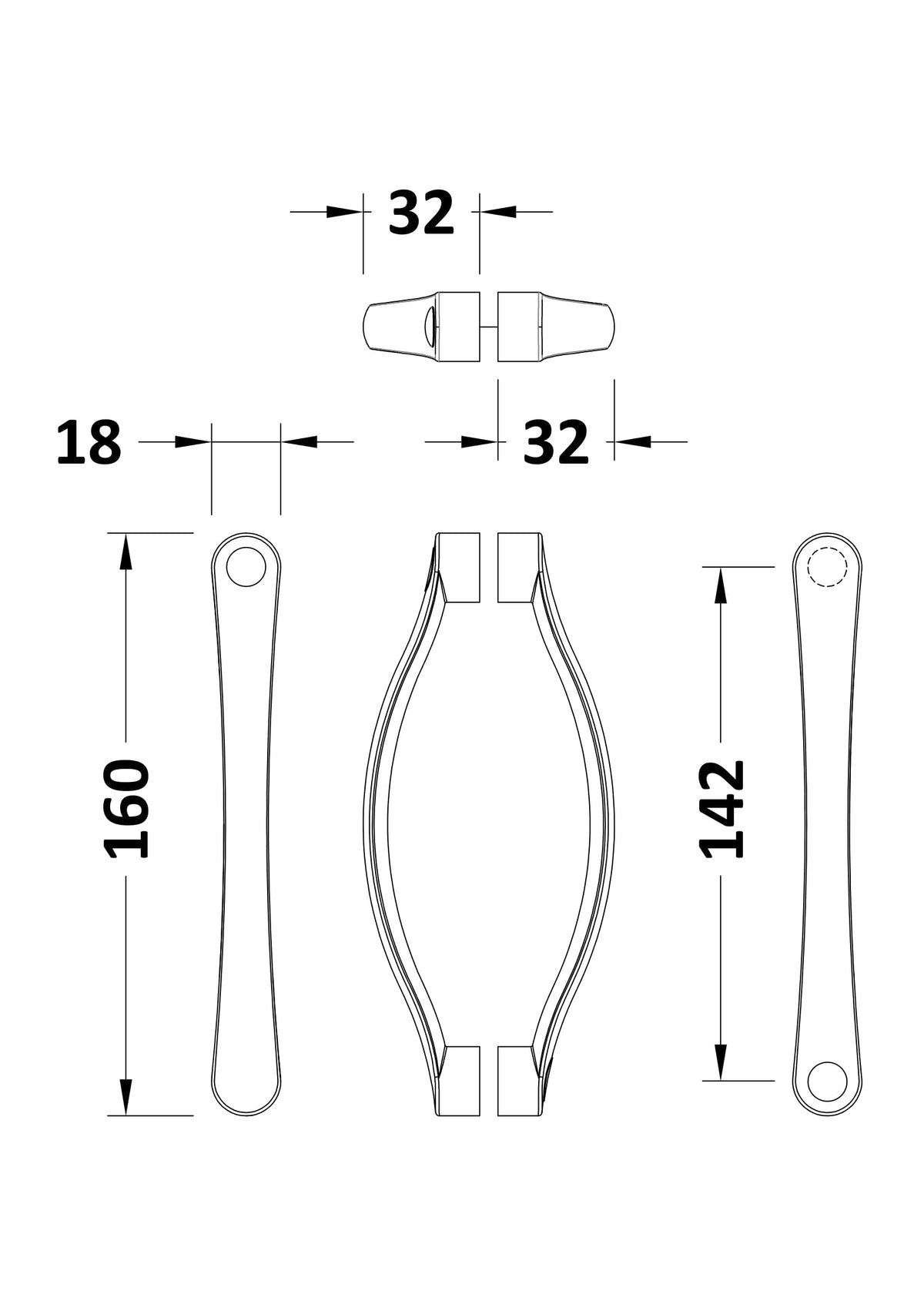 Modern Splash Chrome Rounded Handle