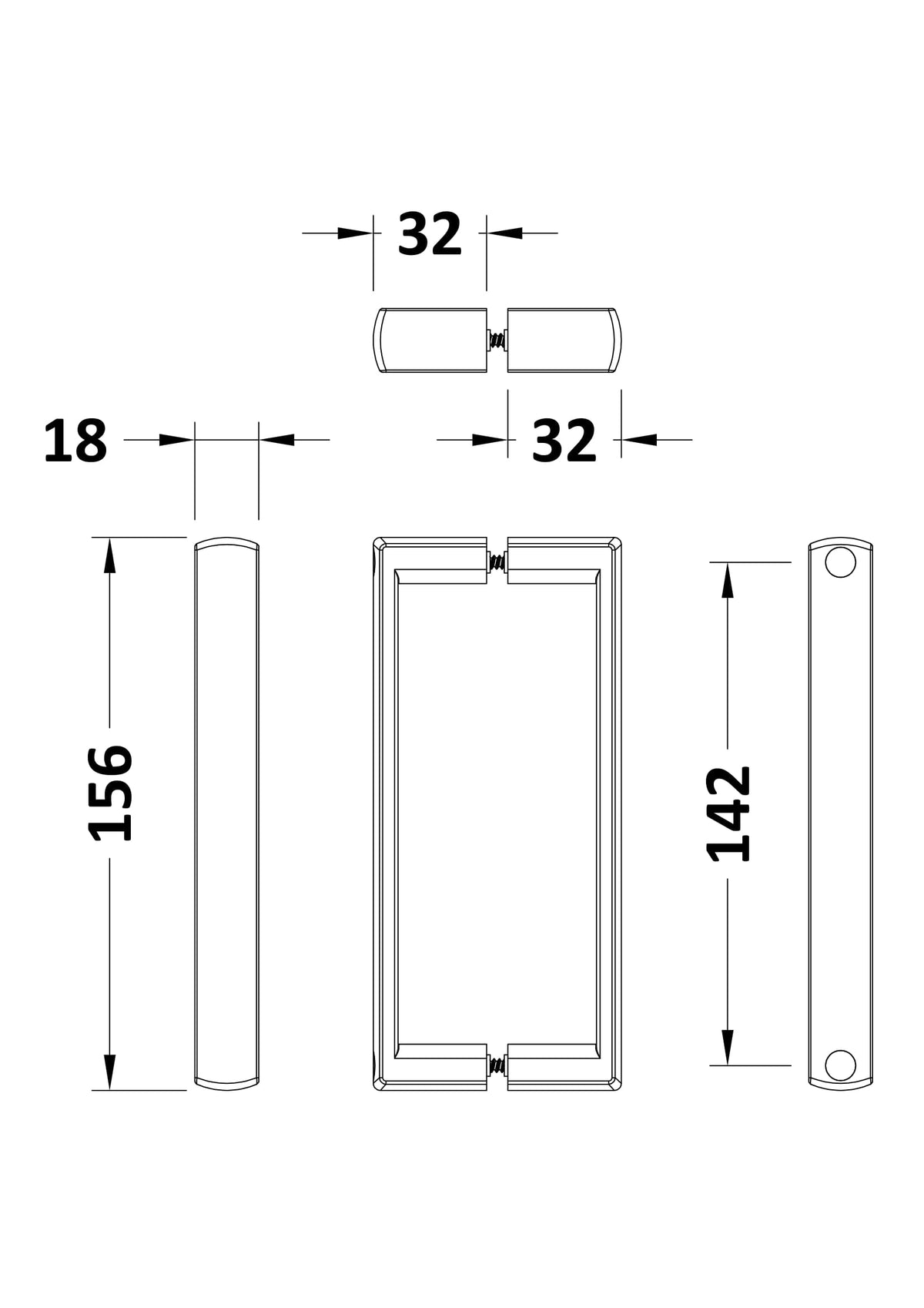 Modern Splash Black Square Handle