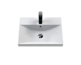 Modern Splash 500mm Graphite Grey Woodgrain 2 Drawer Wall Hung Vanity Unit With Thin Edge Basin