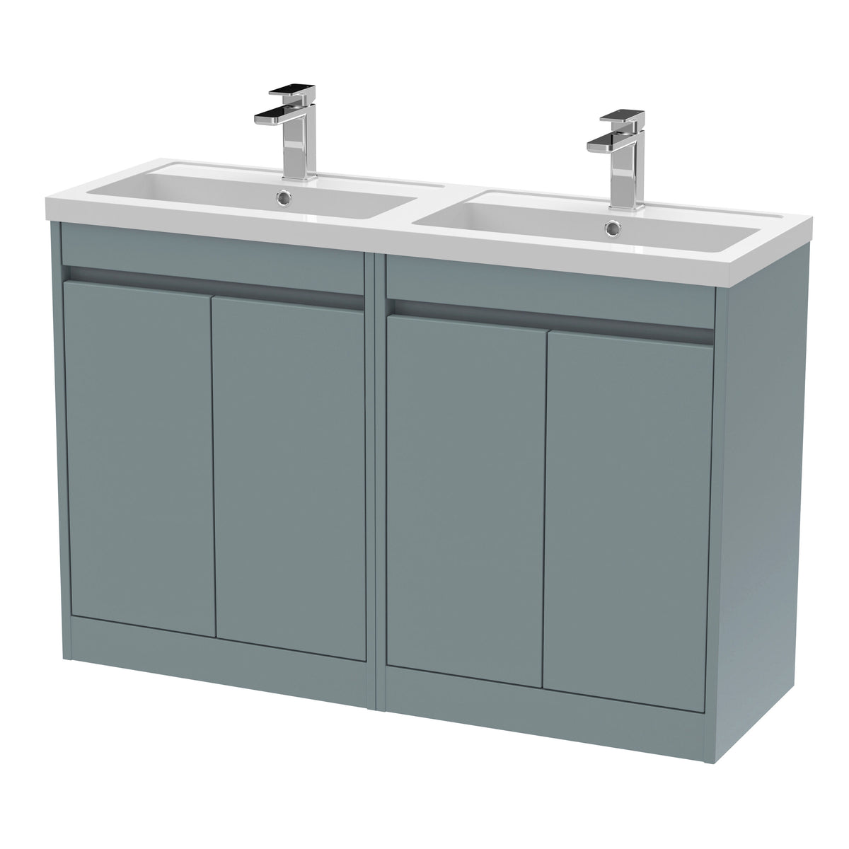 Modern Splash 1200mm Coastal Grey 4 Door Floor Standing Vanity Unit With Ceramic Basin