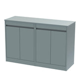 Modern Splash 1200mm Coastal Grey 4 Door Floor Standing Vanity Unit With Co-ordinating Worktop