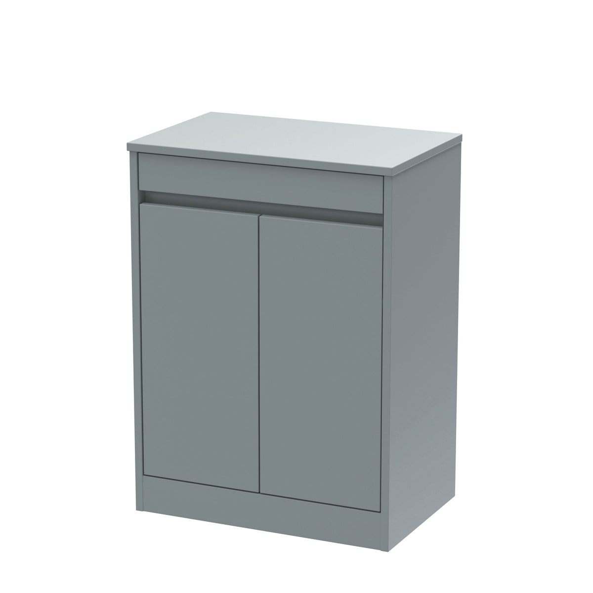 Modern Splash 600mm Coastal Grey 2 Door Floor Standing Vanity Unit With Co-ordinating Worktop