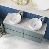 Modern Splash 1200mm Coastal Grey 4 Drawer Wall Hung Vanity Unit With Bellato Grey Worktop