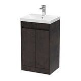 Modern Splash 500mm metallic Slate 2 Door Floor Standing Vanity Unit With Thin-Edge Basin