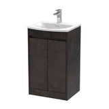 Modern Splash 500mm metallic Slate 2 Door Floor Standing Vanity Unit With Curved Basin