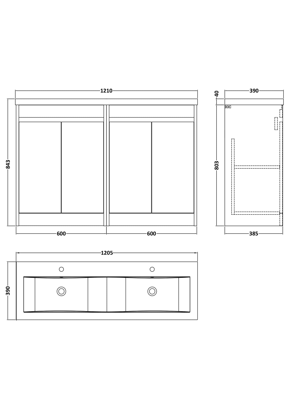 Modern Splash 1200mm metallic Slate 4 Door Floor Standing Vanity Unit With Polymarble Basin