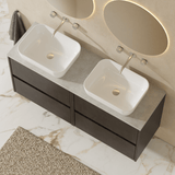 Modern Splash 1200mm Metallic Slate 4 Drawer Wall Hung Vanity Unit With Bellato Grey Worktop