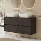 Modern Splash 1200mm Metallic Slate 4 Drawer Wall Hung Vanity Unit With Colour Match  Worktop