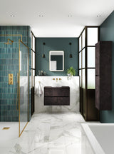 Modern Splash 800mm Metallic Slate 2 Drawer Wall Hung Vanity Unit With Co-ordinating Worktop