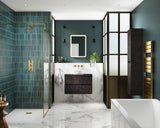 Modern Splash 800mm Metallic Slate 2 Drawer Wall Hung Vanity Unit With Co-ordinating Worktop