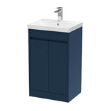 Modern Splash 500mm Indigo Blue 2 Door Floor Standing Vanity Unit With Thin-Edge Basin