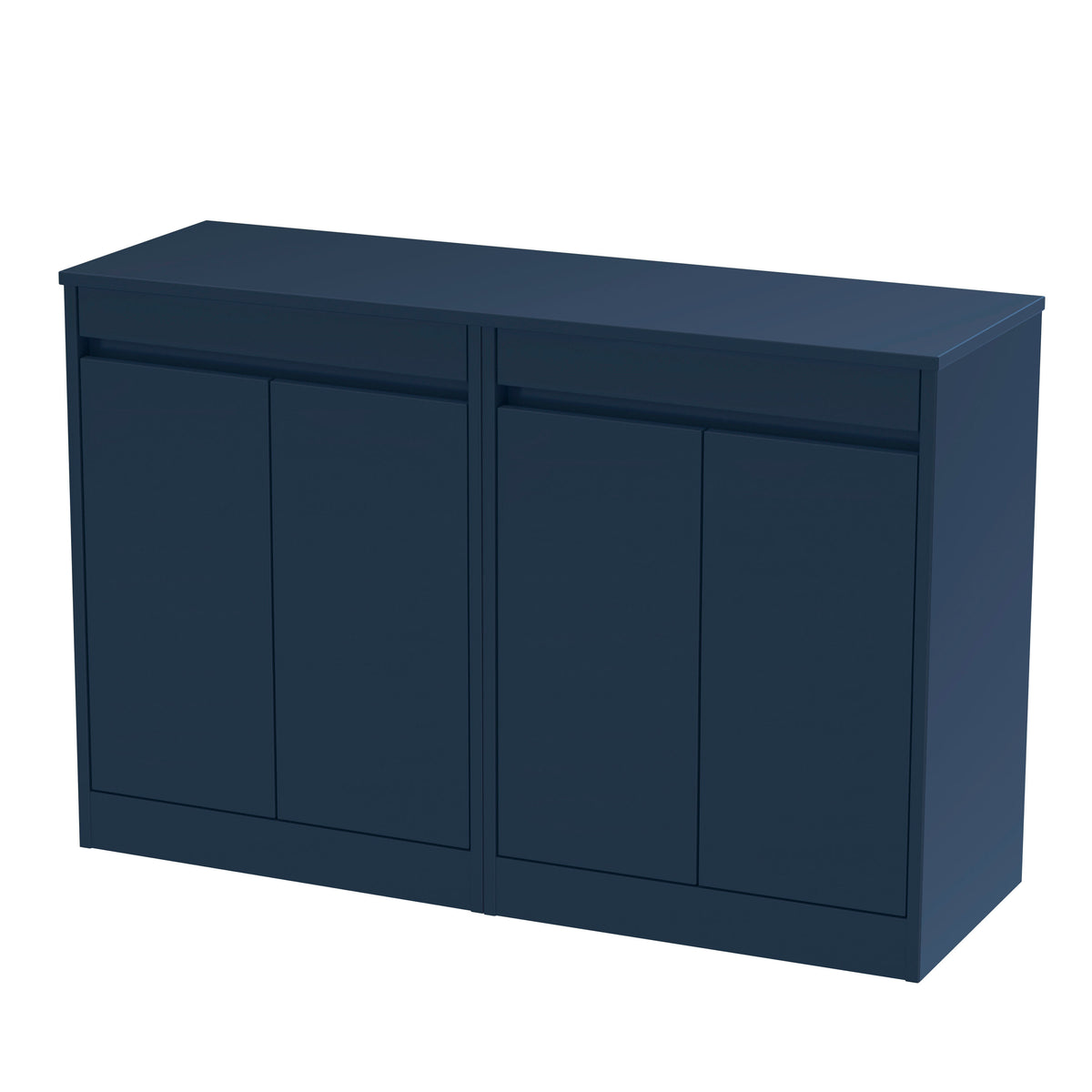 Modern Splash 1200mm Indigo Blue 4 Door Floor Standing Vanity Unit With Co-ordinating Worktop