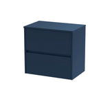 Modern Splash 600mm Midnight Blue 2 Drawer Wall Hung Vanity Unit & Worktop