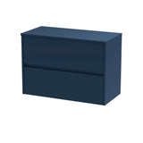 Modern Splash 800mm Midnight Blue  2 Drawer Wall Hung Vanity Unit With Co-ordinating Worktop