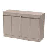 Modern Splash 1200mm Soft Linen 4 Door Floor Standing Vanity Unit With Co-ordinating Worktop