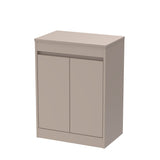 Modern Splash 600mm Soft Linen 2 Door Floor Standing Vanity Unit With Co-ordinating Worktop