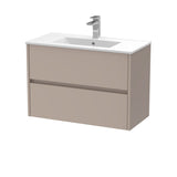 Modern Splash 800mm Soft linen 2 Drawer Wall Hung Vanity Unit With Minimalist Basin