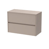 Modern Splash 800mm Soft linen 2 Drawer Wall Hung Vanity Unit With Co-ordinating Worktop
