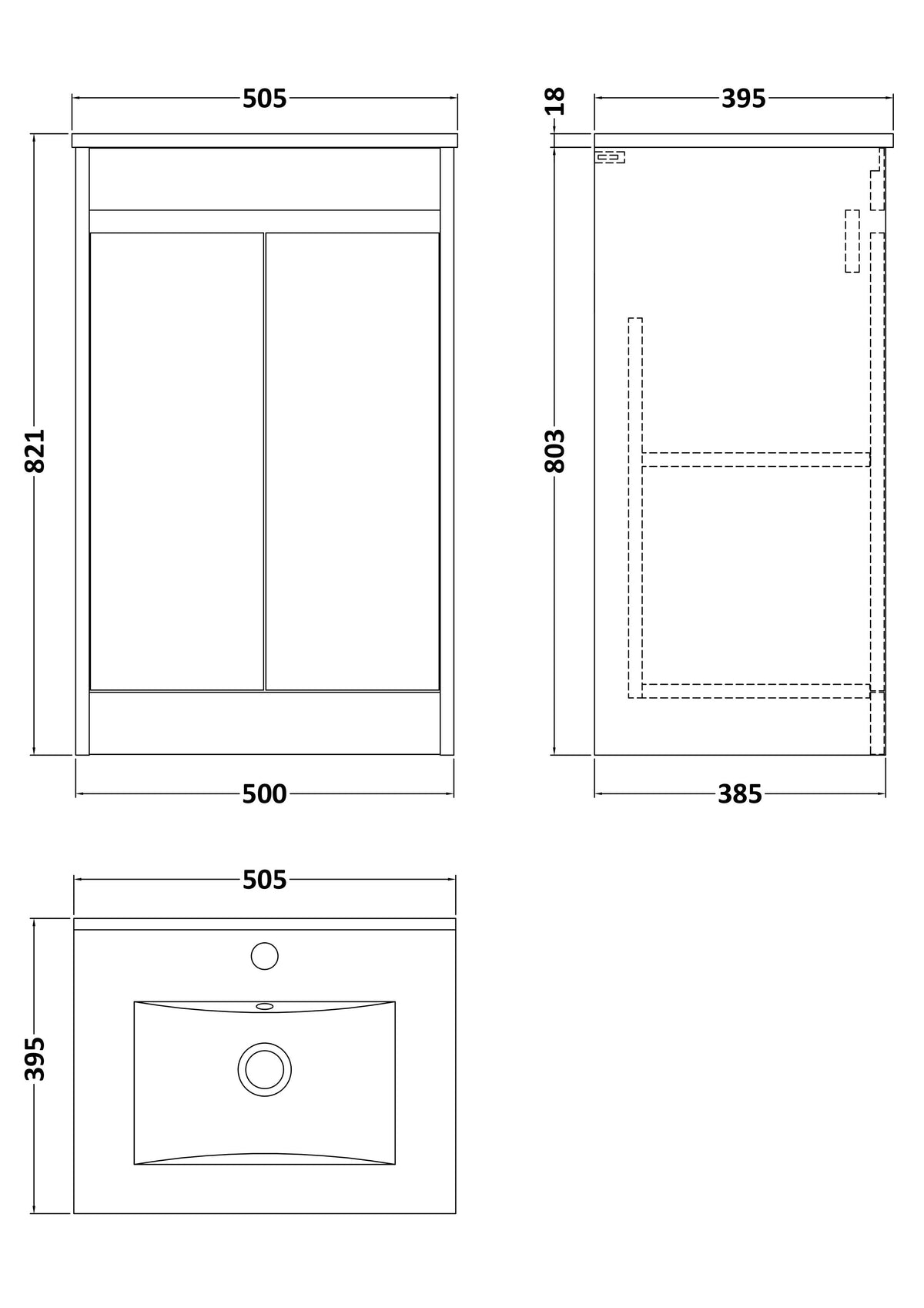 Modern Splash 500mm Smoked Red 2 Door Floor Standing Vanity Unit With Minimilist Basin
