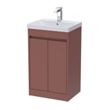 Modern Splash 500mm Smoked Red 2 Door Floor Standing Vanity Unit With Thin-Edge Basin