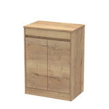 Modern Splash 600mm Autumn Oak 2 Door Floor Standing Vanity Unit With Co-ordinating Worktop