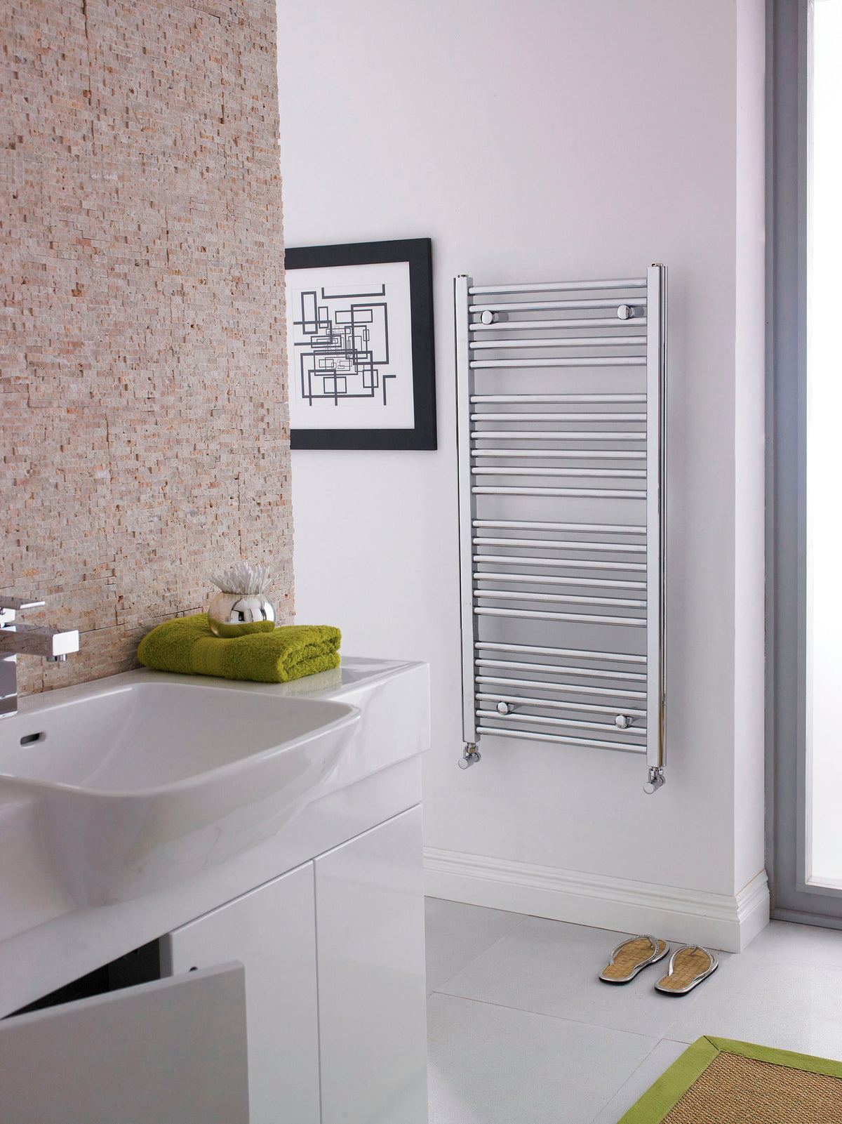 Modern Splash 1100mm x 500mm Chrome Vertical Ladder Rail