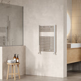 Modern Splash 700mm x 500mm Chrome Vertical Curved Ladder Rail