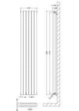 Revive White 1800mm x 354mm Vertical Double Panel Radiator