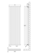 Revive High Gloss White 1800mm x 528mm Vertical Double Panel Radiator
