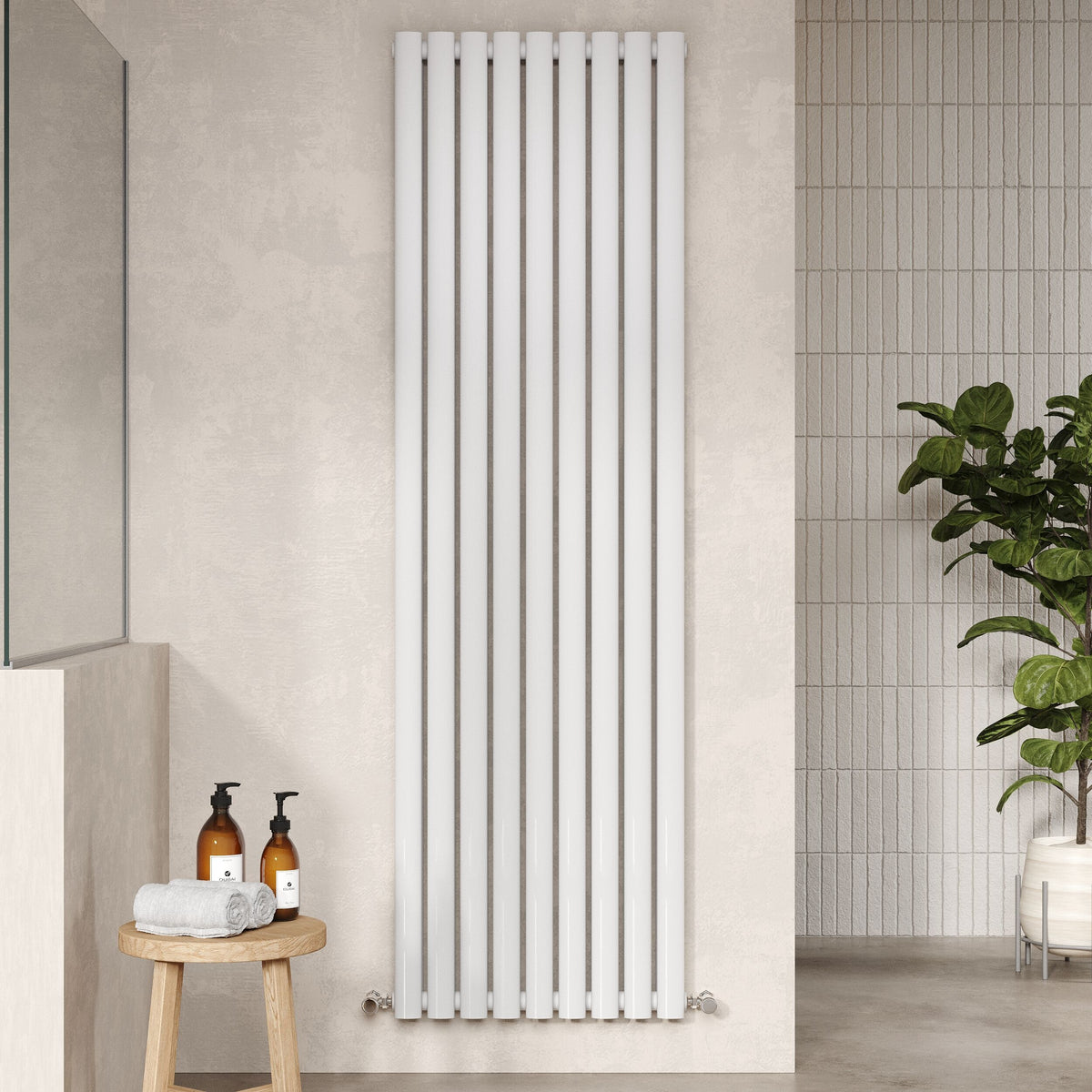 Revive High Gloss White 1800mm x 528mm Vertical Double Panel Radiator