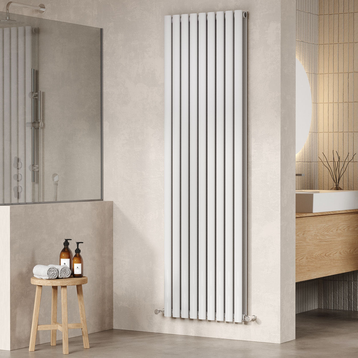 Revive High Gloss White 1800mm x 528mm Vertical Double Panel Radiator