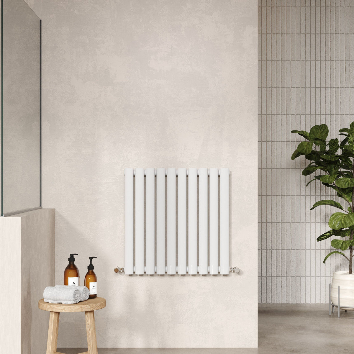 Revive High Gloss White 600mm x 586mm Horizontal Single Panel Radiator