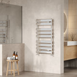 Piazza Chrome 950mm x 500mm Horizontal Heated Towel Rail