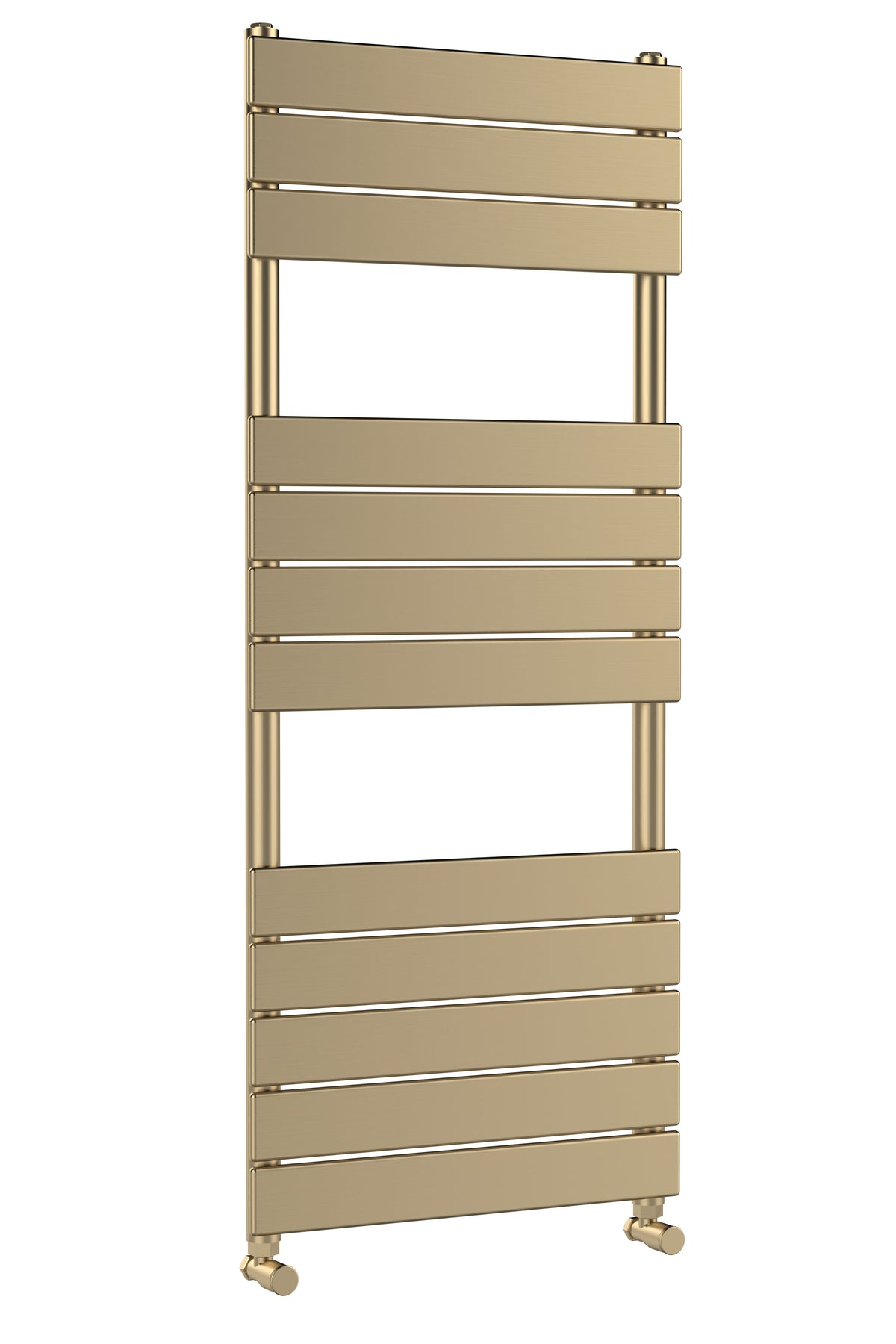 Piazza Brushed Brass 1213mm x 500mm Horizontal Heated Towel Rail