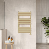 Brushed Brass 840mm x 500mm Vertical Electric Heated Towel Rail