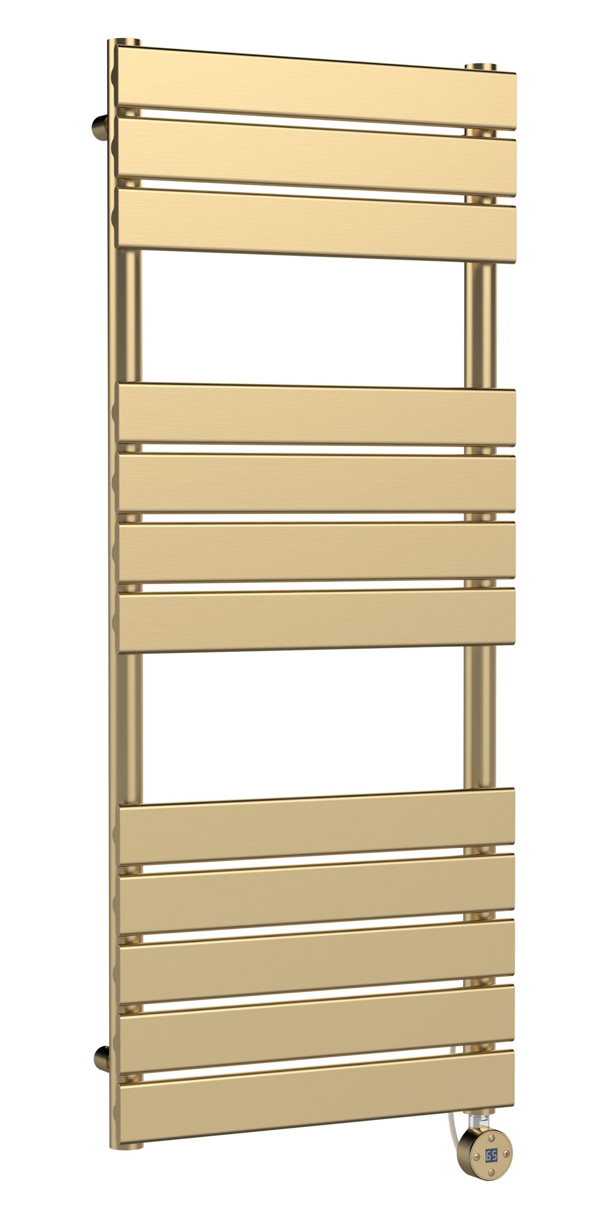 Brushed Brass 1213mm x 500mm Vertical Electric Heated Towel Rail