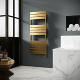 Brushed Brass 1213mm x 500mm Vertical Electric Heated Towel Rail