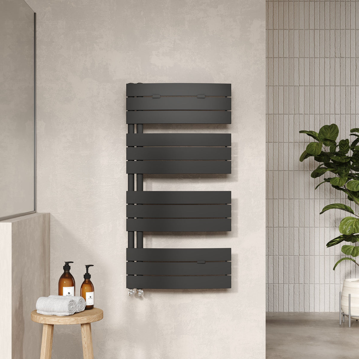 Elgin Anthracite 1080mm x 550mm Horizontal Heated Towel Rail