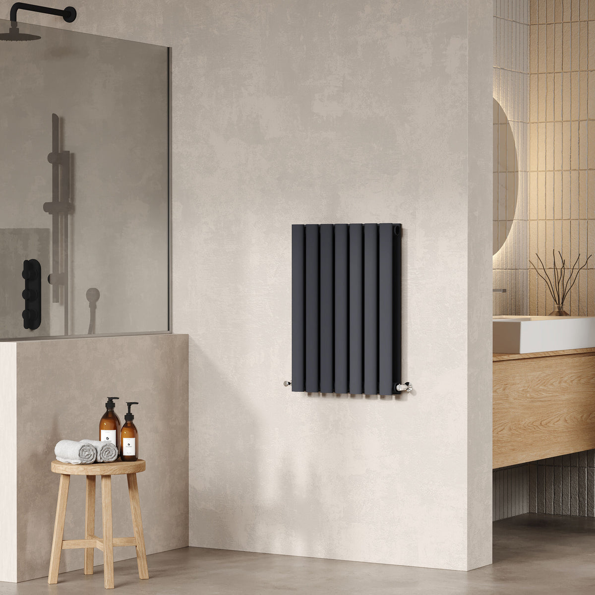 Revive Anthracite 600mm x 412mm Horizontal Double Panel Radiator