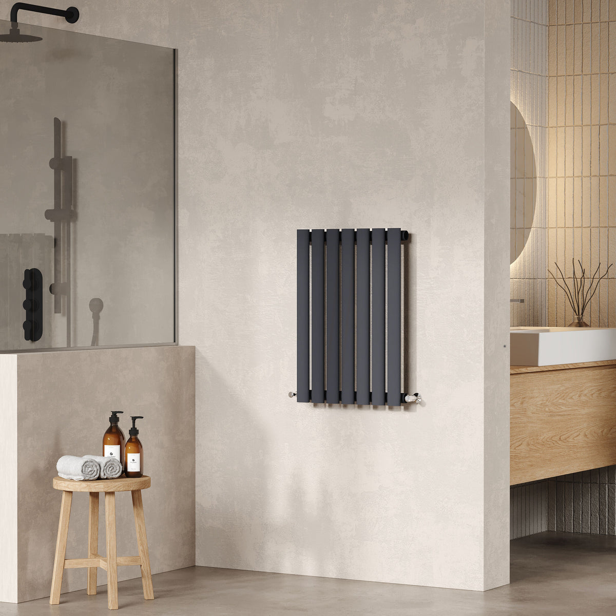 Revive Anthracite 600mm x 412mm Horizontal Single Panel Radiator