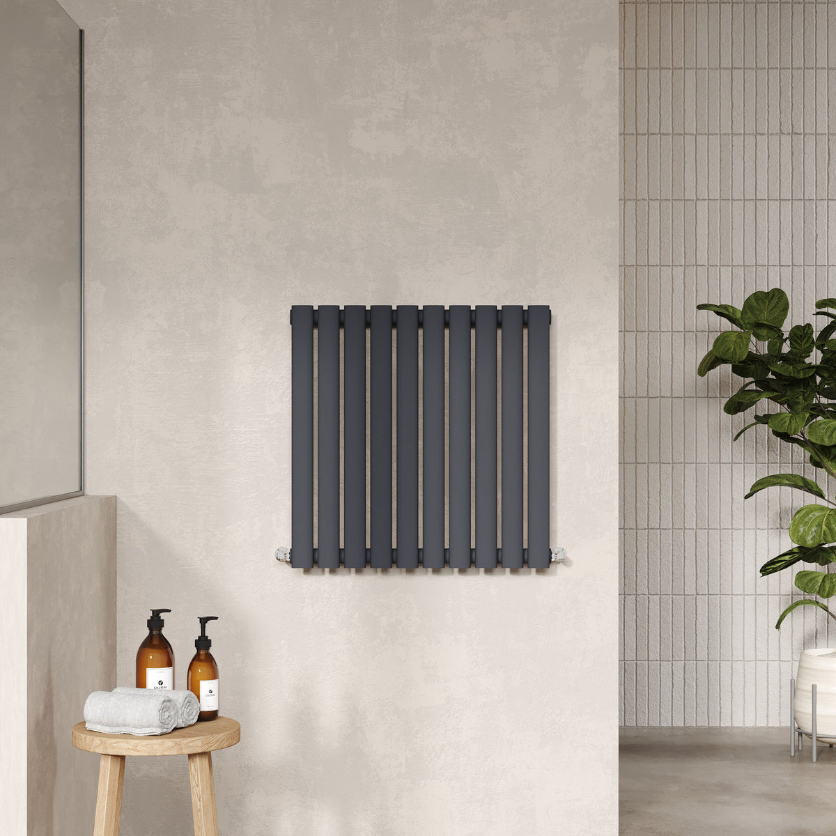 Revive Anthracite 600mm x 586mm Horizontal Single Panel Radiator
