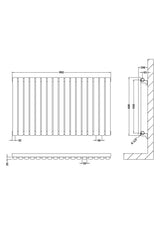 Revive Anthracite 992mm x 600mm Horizontal Single Panel Radiator
